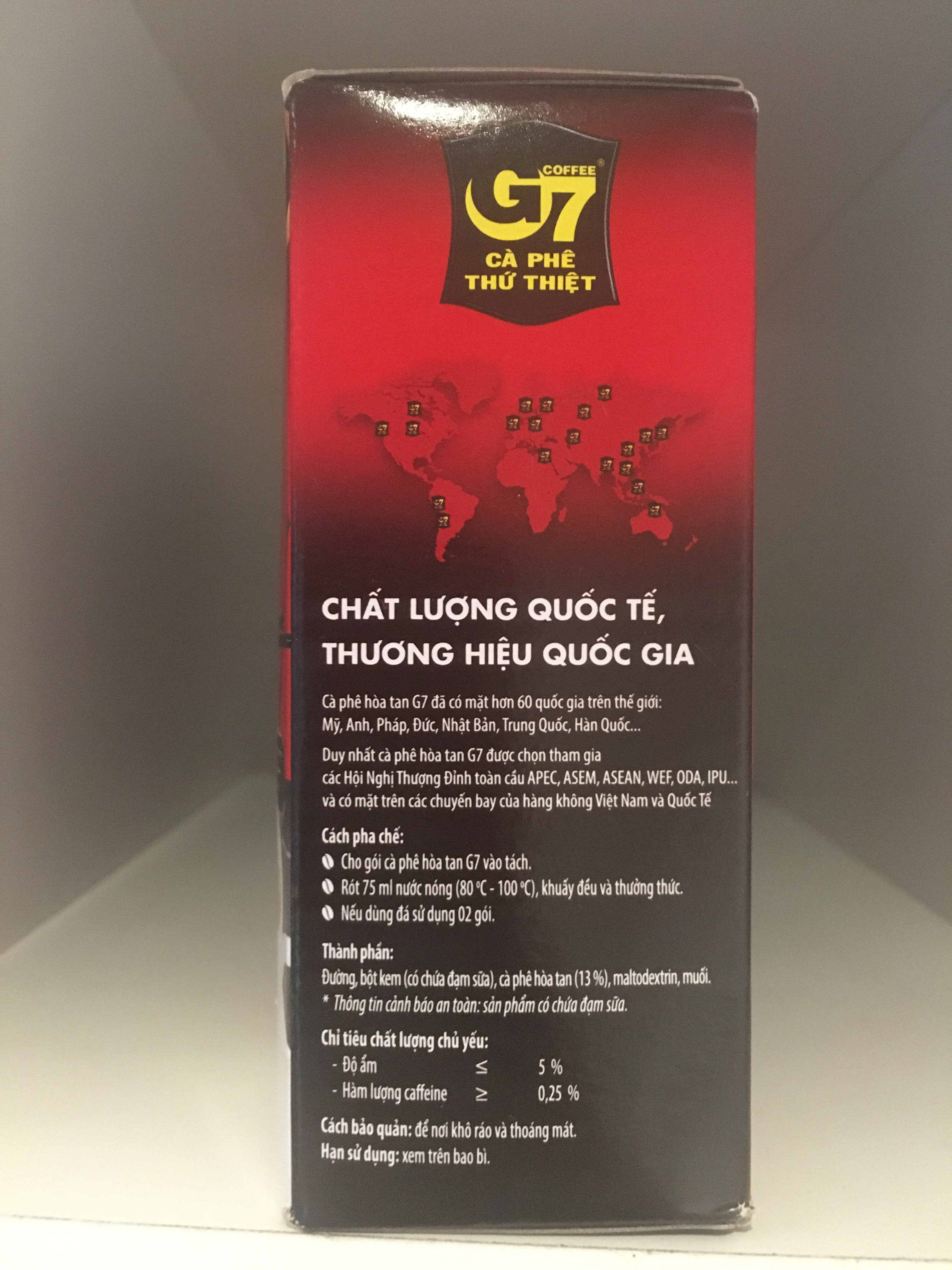 G7 coffee - Giá trị dinh dưỡng - fr